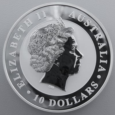 Silbermünze 10oz "Kookaburra" 2010 (Australien) - Miniaturansicht 2