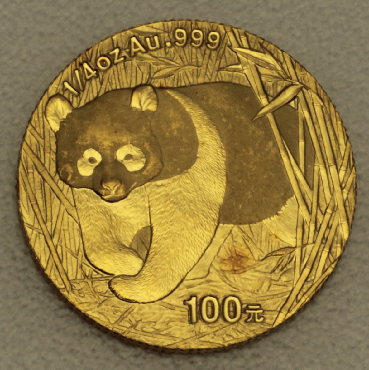 Goldmünze 1/4oz "Panda" 2002 (China) - Hauptansicht