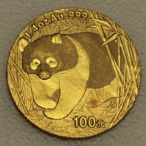 Goldmünze 1/4oz "Panda" 2002 (China) - Hauptansicht