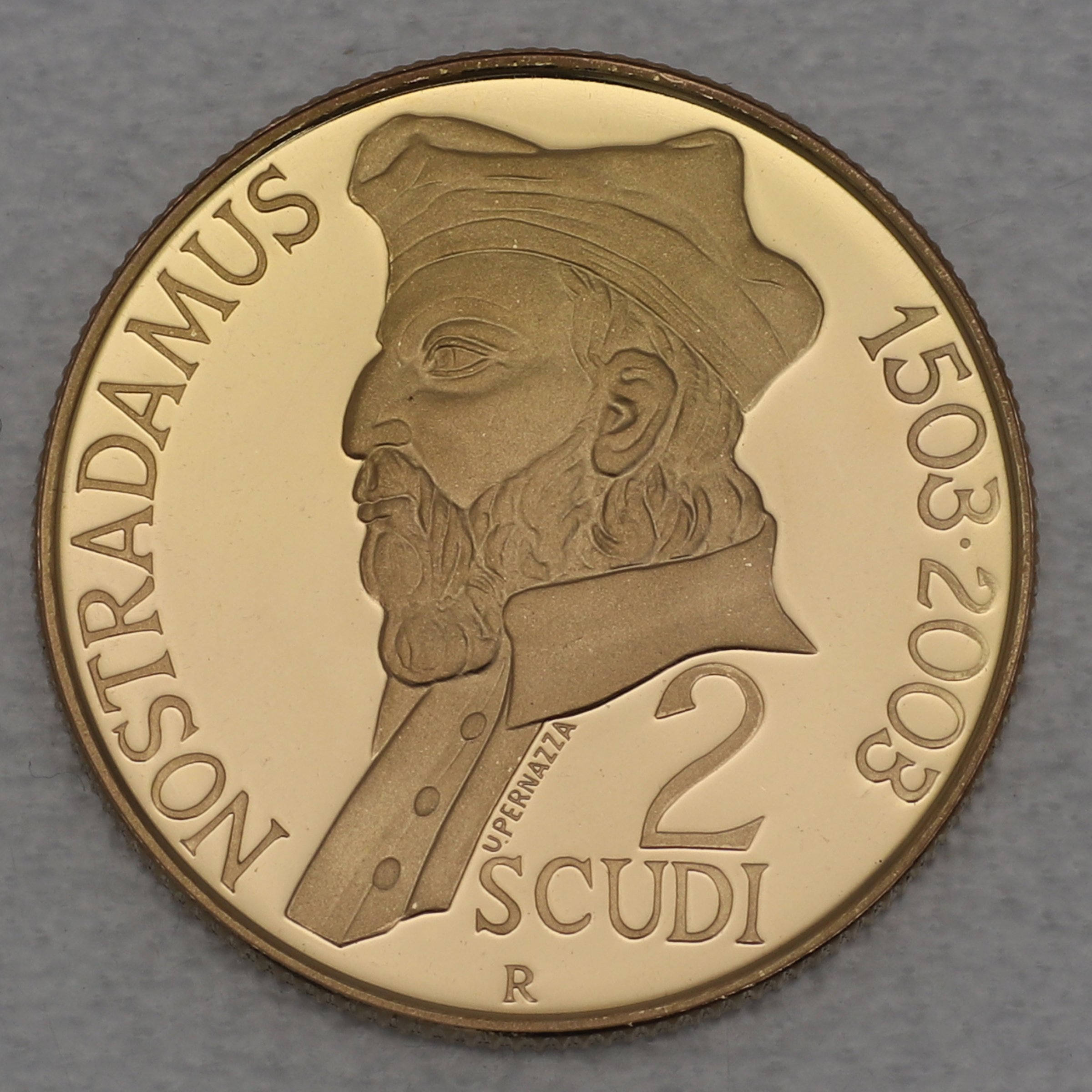 Goldmünze 2 Scudi "Nostradamus" 2003 (PP) 1503 bis 2003 - 500. Geburtstag (San Marino) - Hauptansicht