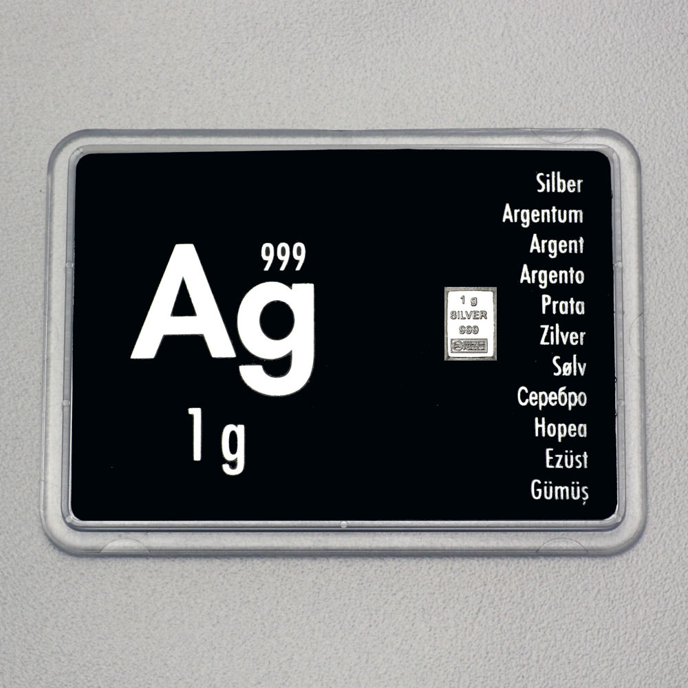 Silberbarren 1g "Ag International" (Motivbox) - Hauptansicht