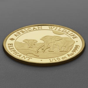 Goldmünze 1/10oz "Elefant" 2026 African Wildlife (Somalia) - Miniaturansicht 3