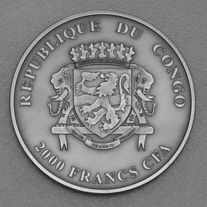 Silbermünze 3oz "Hippo" 2013 (AF) Africa Silver Ounce (Kongo) - Miniaturansicht 2