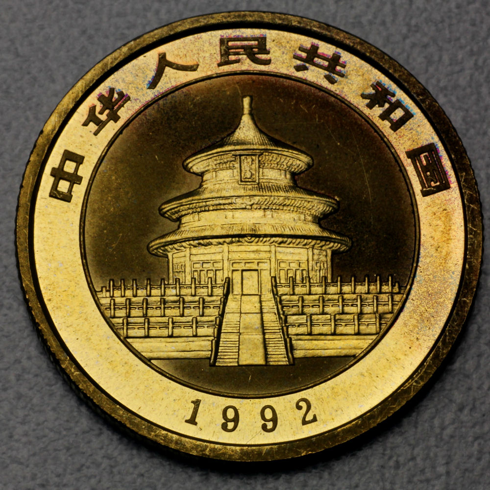 Goldmünze 1/4oz "Panda" 1992 (China) - Detailansicht 1