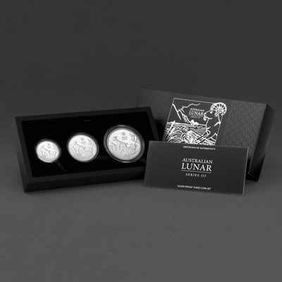 Silbermünze 1/2oz + 1oz + 2oz "Ziege" 2027 (PP) Set 3-teilig Lunar III (Australien) - Hauptansicht