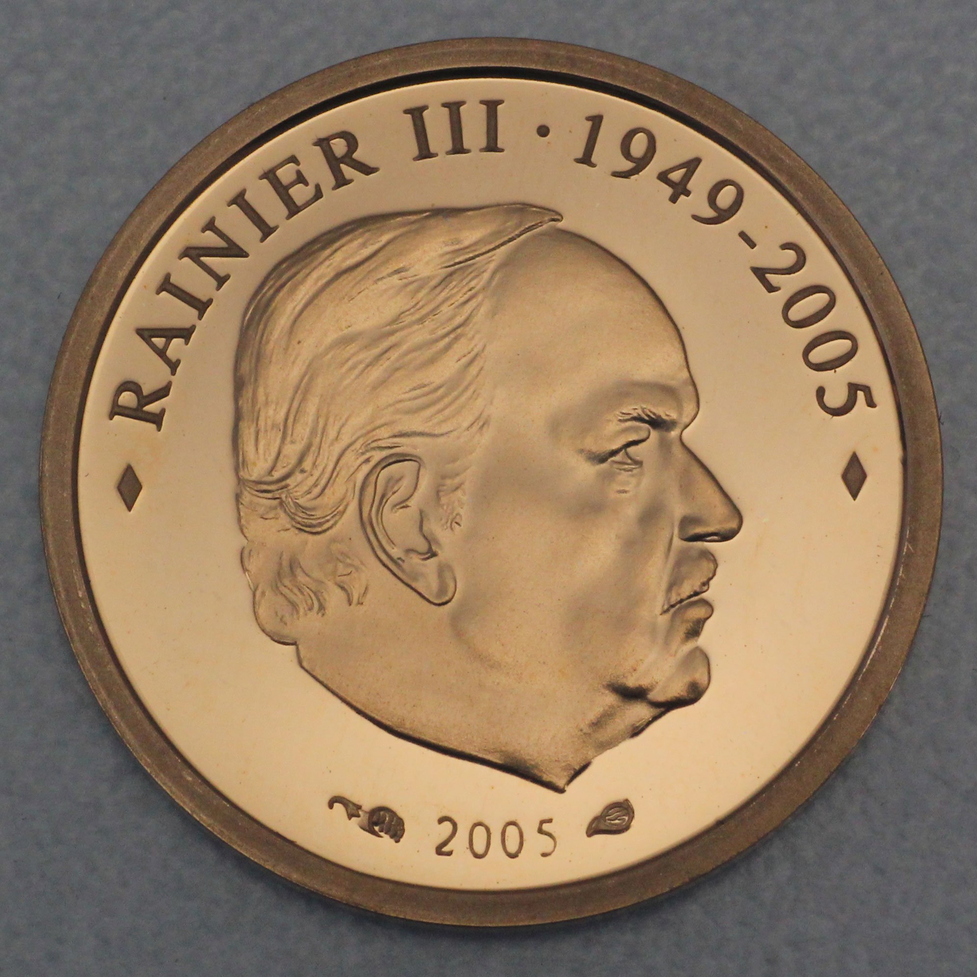 Goldmünze 10 Euro "Fürst Rainier III" 2005 (Monaco) - Hauptansicht