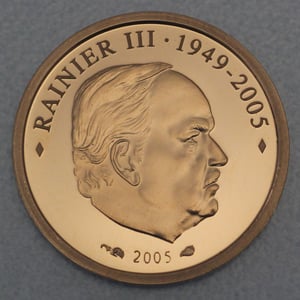 Goldmünze 10 Euro "Fürst Rainier III" 2005 (Monaco) - Miniaturansicht 1