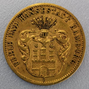 Goldmünze 10 Mark "Stadtwappen Hamburg" 1874-B J.207 (Hamburg) - Hauptansicht