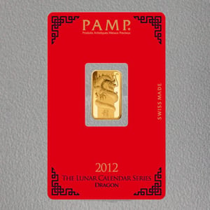 Goldbarren 5g "Drache 2012" Lunar PAMP - Hauptansicht