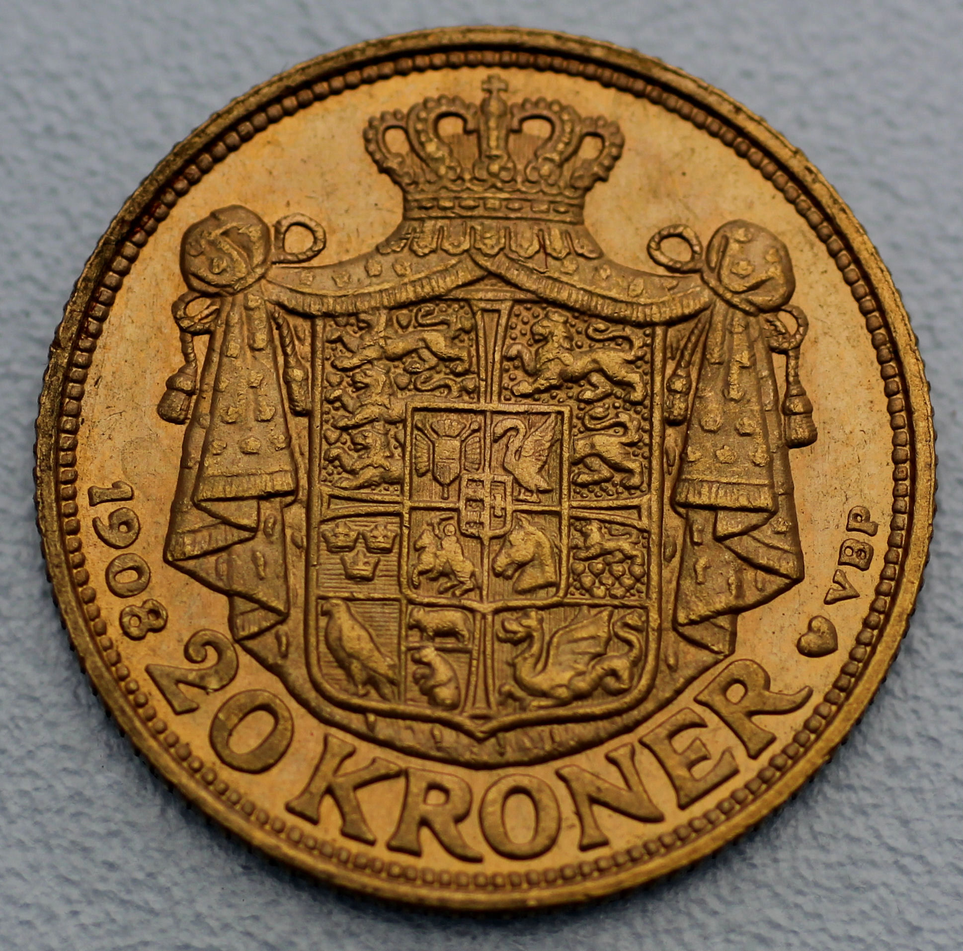 Goldmünze 20 Kronen "Frederik VIII." (Dänemark) - Detailansicht 1