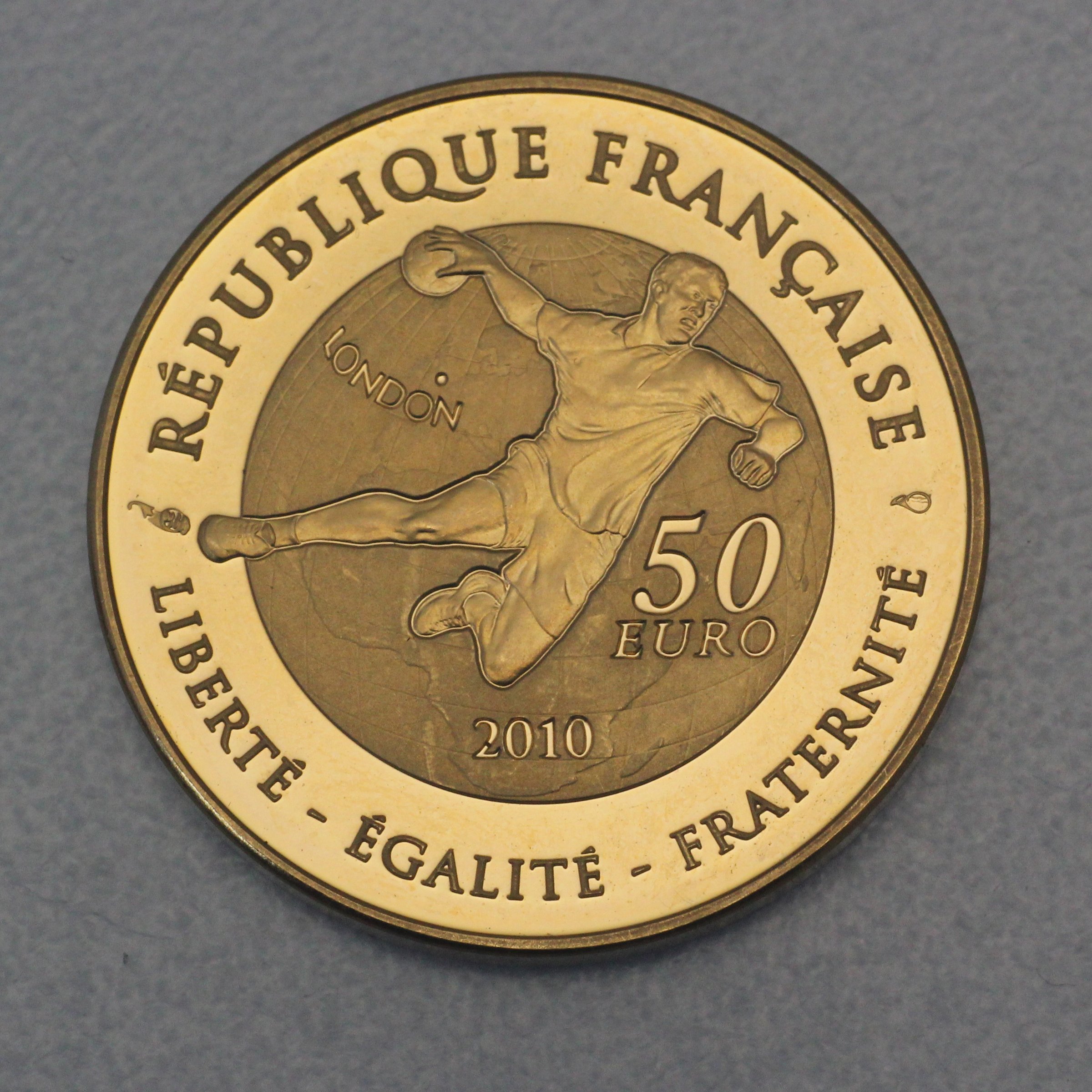 Goldmünze 50 Euro "Handball" 2010 (Frankreich) - Detailansicht 1
