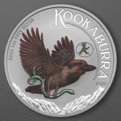 Silbermünze 1oz "Kookaburra" 2024 (koloriert) World Money Fair - Coin Show Special (Australien) - Miniaturansicht 1