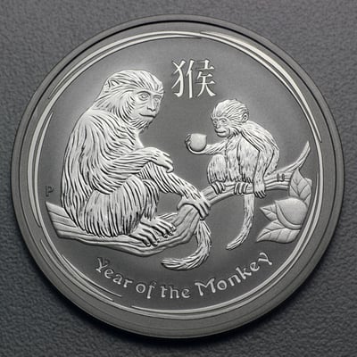 Silbermünze 1oz "Affe" 2016 Lunar II – Year of the Monkey (Australien) - Miniaturansicht 1