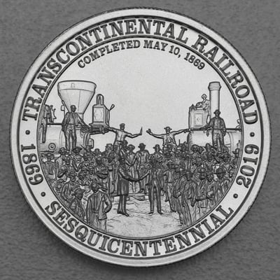 Silbermedaille 2oz "Transcontinental Railroad" (USA) - Miniaturansicht 1