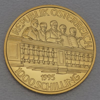 Goldmünze 1000 Schilling "Zweite Republik" 1995 (PP) Millenium (Österreich) - Miniaturansicht 2