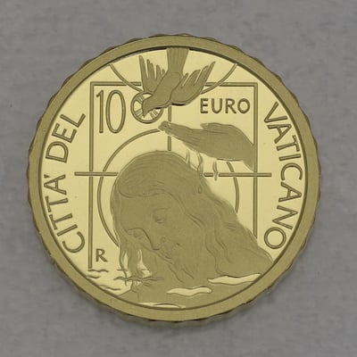 Goldmünze "10 Euro - 2022" Die Taufe (Vatikanstadt) - Miniaturansicht 1