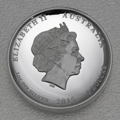Silbermünze 1oz "Ziege" 2015 (PP/HR) Lunar II – Year of the Goat (Australien) - Miniaturansicht 2