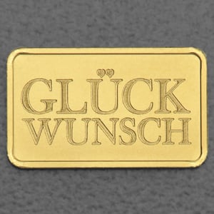 Goldbarren 2,5g Gravur "Glückwunsch" - Hauptansicht