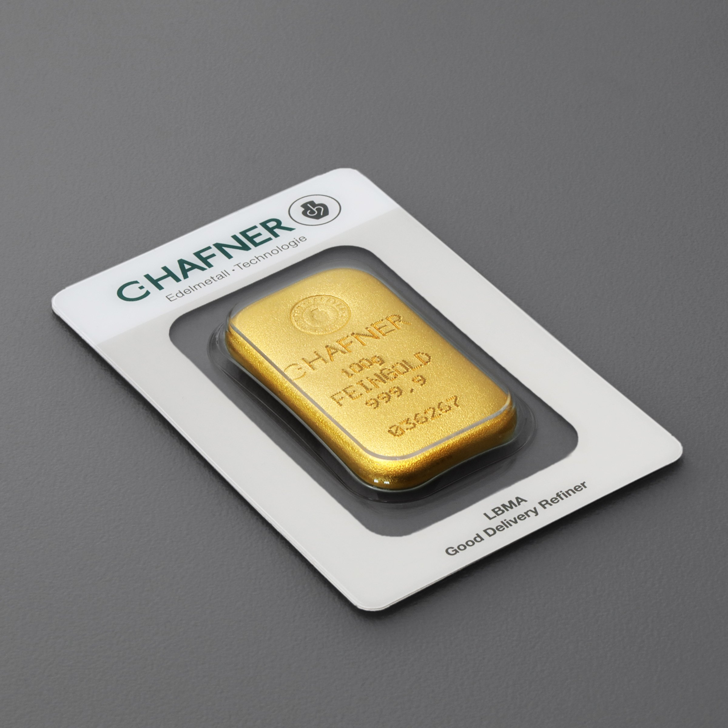 Goldbarren 100g "C.HAFNER - Gussform" - Detailansicht 2