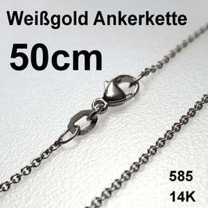 Weißgoldkette 585er/50 cm "Anker-Form" (14 kt WG) - Hauptansicht