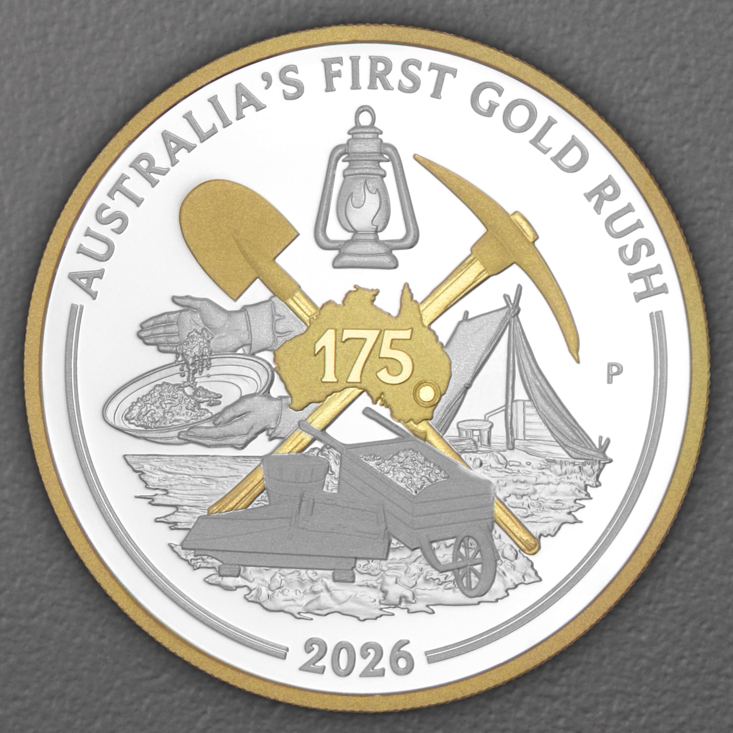 Silbermünze 1oz "Australia s First Gold Rush" 2026 (PP/vergoldet) 175th Anniversary (Australien) - Hauptansicht