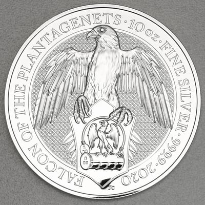 Silbermünze 10oz "Falcon of the Plantagenets" 2020 The Queen s Beasts (Großbritannien) - Miniaturansicht 1