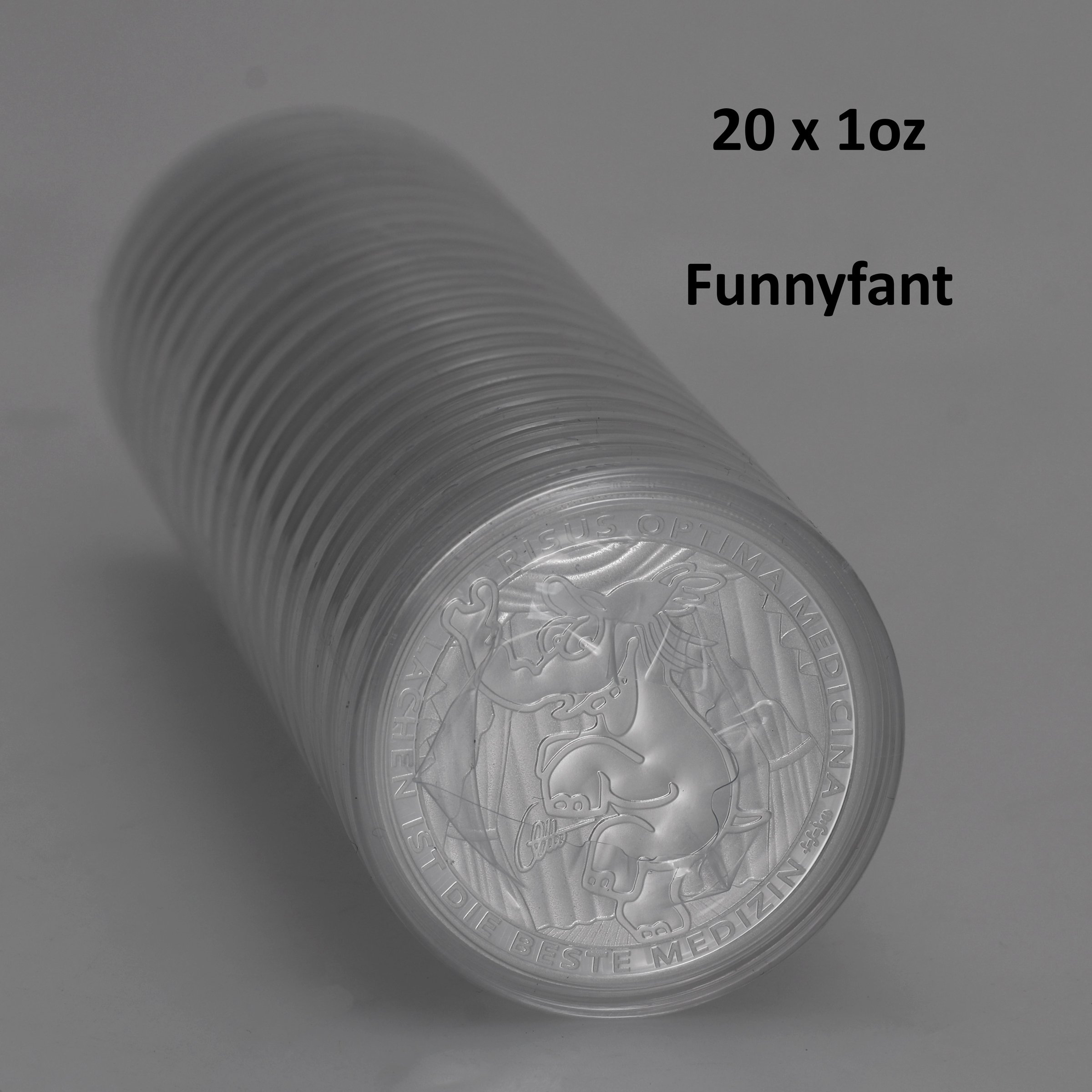 Silbermünze 20 x 1oz "Risus Optima Medicina" 2022 Ottifanten – Rüsselherde Funnyfant (Tuvalu) - Detailansicht 1