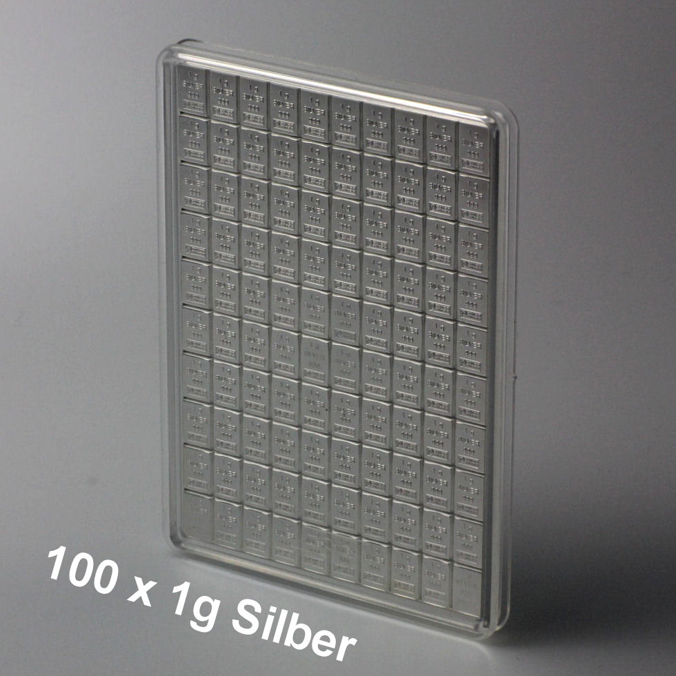 Silbertafel (100x 1g Feinsilber) "CombiBar" - Detailansicht 2