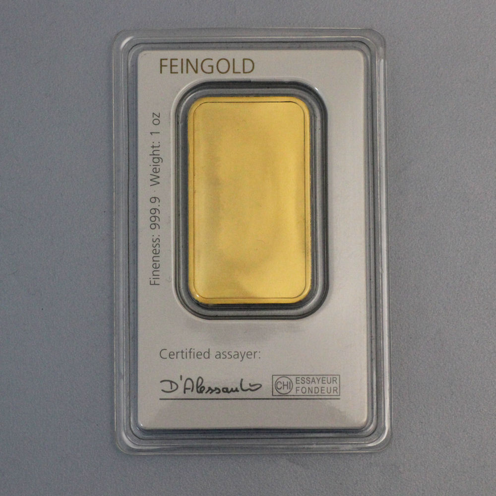Goldbarren 1oz DEGUSSA, im Blister - Detailansicht 1