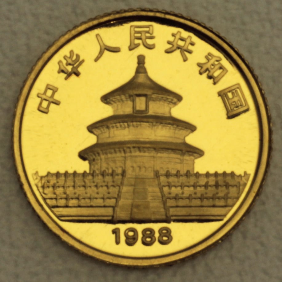 Goldmünze 1/20oz "Panda" 1988 (China) - Detailansicht 1