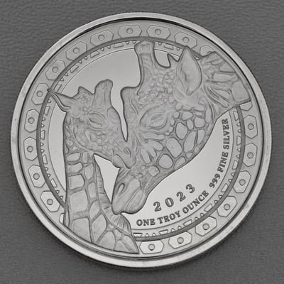 Silbermünze 1oz "Giraffe" 2023 (Guinea) - Hauptansicht