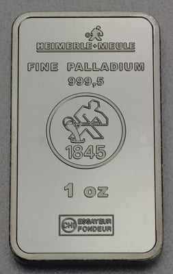 Palladiumbarren 1oz  Heimerle+Meule - Miniaturansicht 2