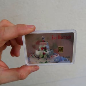 Goldbarren 1g "Blumen+Torte/Hochzeit" (Flip) - Miniaturansicht 3