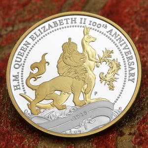 Silbermünze 1oz "H.M. Queen Elizabeth II 100th Anniversary" 2026 (PP/vergoldet) (Australien) - Miniaturansicht 6
