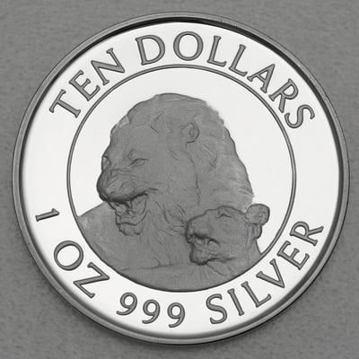 Silbermünze 1oz "Löwe" 1996 Big Five (Simbabwe) - Miniaturansicht 1