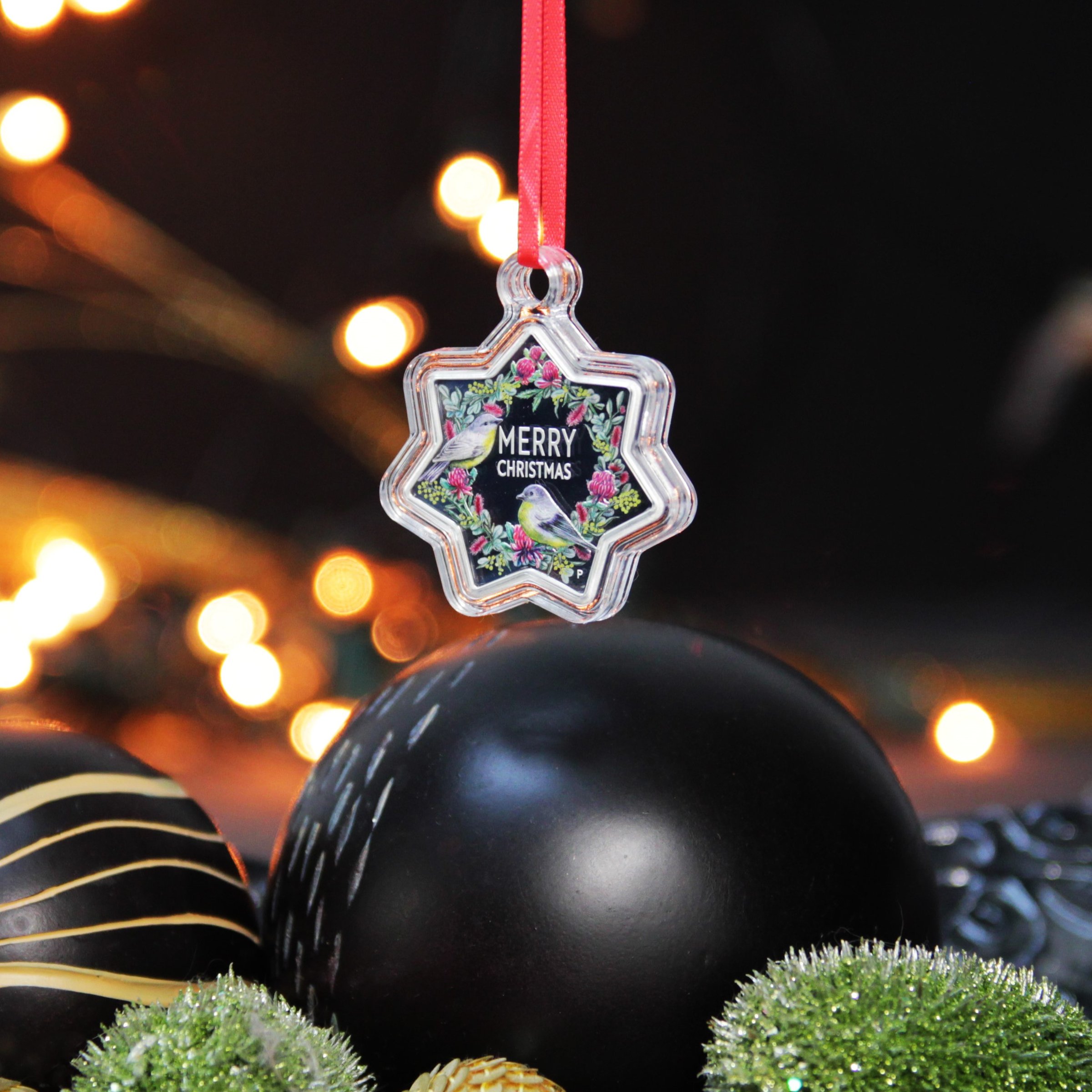 Silbermünze 1oz "Christmas" 2020 (PP/koloriert) Star-Shaped Coin (Großbritannien) - Detailansicht 2