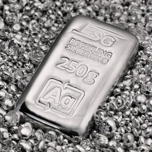 Silberbarren 250g ESG gegossen gravierbar Recyclingsilber - Miniaturansicht 2