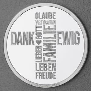Silbermedaille 1oz "Wortkreuz" Gravurmedaille - Hauptansicht