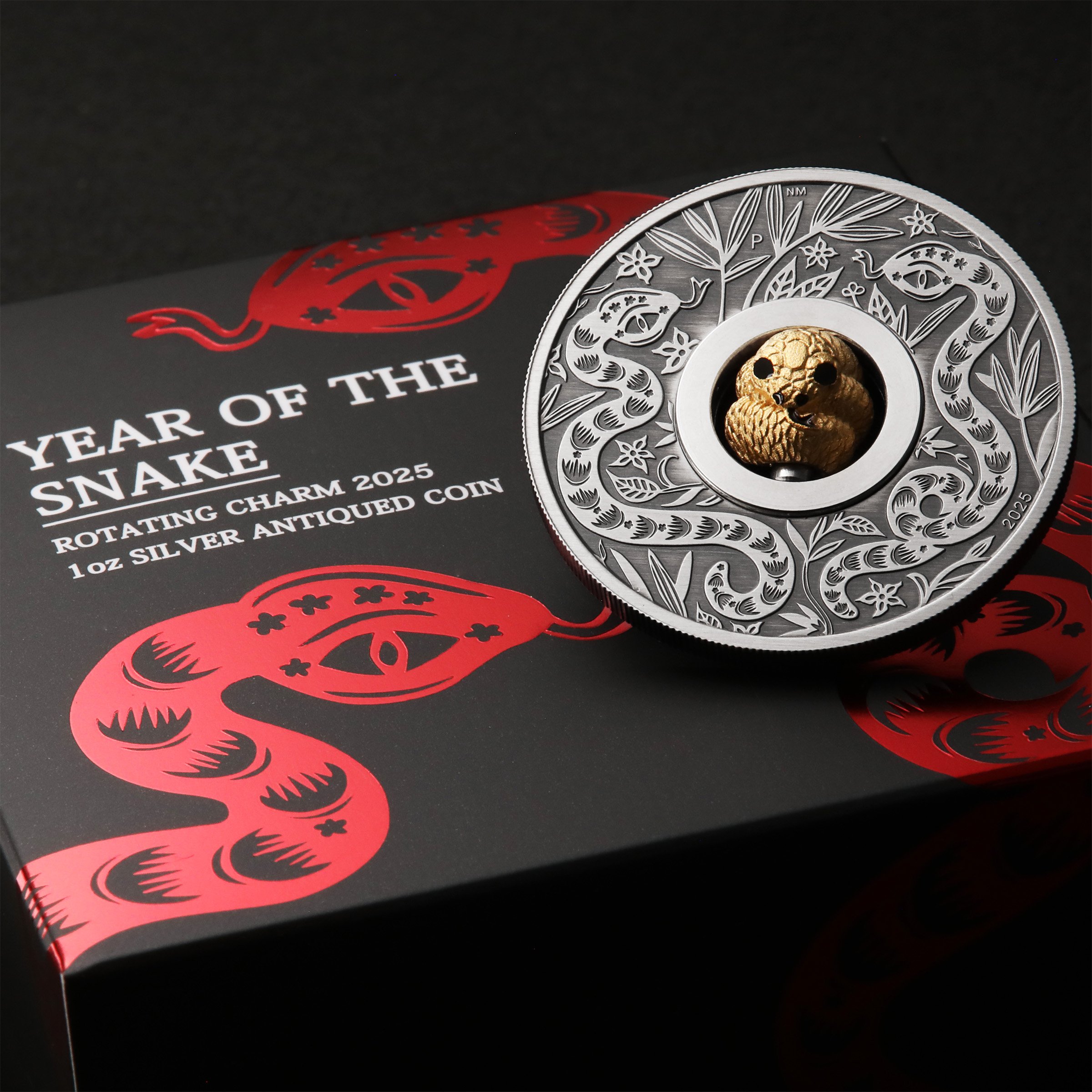 Silbermünze 1oz "Schlange" 2025 (AF) Rotating Charm – Year of the Snake (Tuvalu) - Detailansicht 5