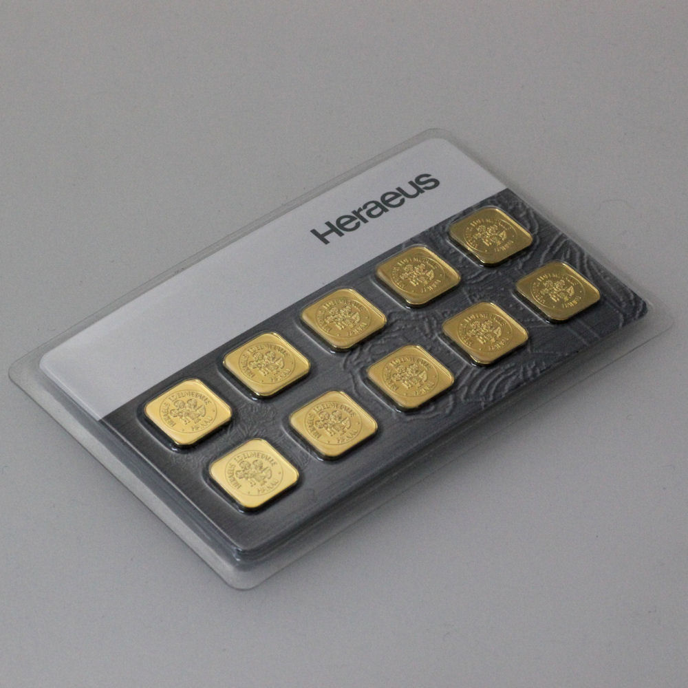 Goldbarren "MultiCard" (10x 1g Gold) HERAEUS - Detailansicht 4