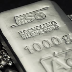 Silberbarren 1000g/1kg ESG gegossen gravierbar Recyclingsilber - Miniaturansicht 2