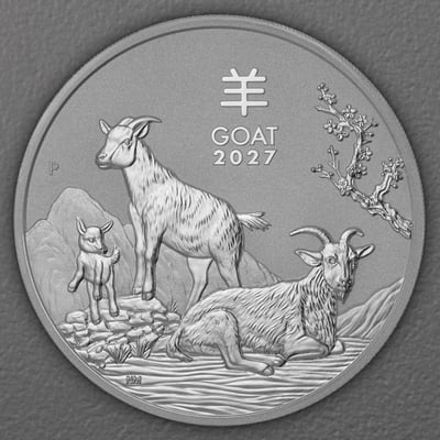 Silbermünze 2oz "Ziege" 2027 Lunar III – Year of the Goat (Australien) - Hauptansicht