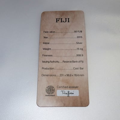 Münzbarren 15kg "Fiji", gegossen (19%) Argor-Heraeus - Miniaturansicht 7