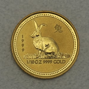 Goldmünze 1/10oz "Hase" 1999 Lunar I – Year of the Rabbit (Australien) - Hauptansicht