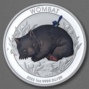 Silbermünze 1oz "Wombat" 2023 (koloriert) 19% (Australien) - Miniaturansicht 1