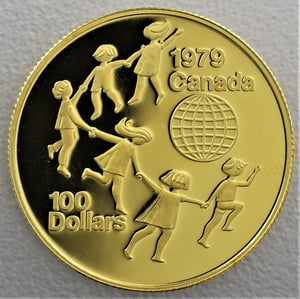 Goldmünze 100 Dollar "Jahr / Kinder" 1979 (Kanada) - Miniaturansicht 1