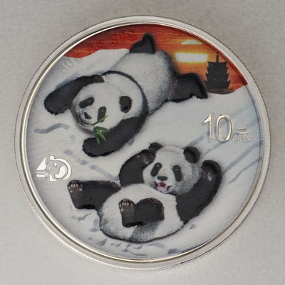 Silbermünzen 2 x 30g "Panda" 2022 (koloriert) Set – 2-teilig Night & Day (China) - Miniaturansicht 2