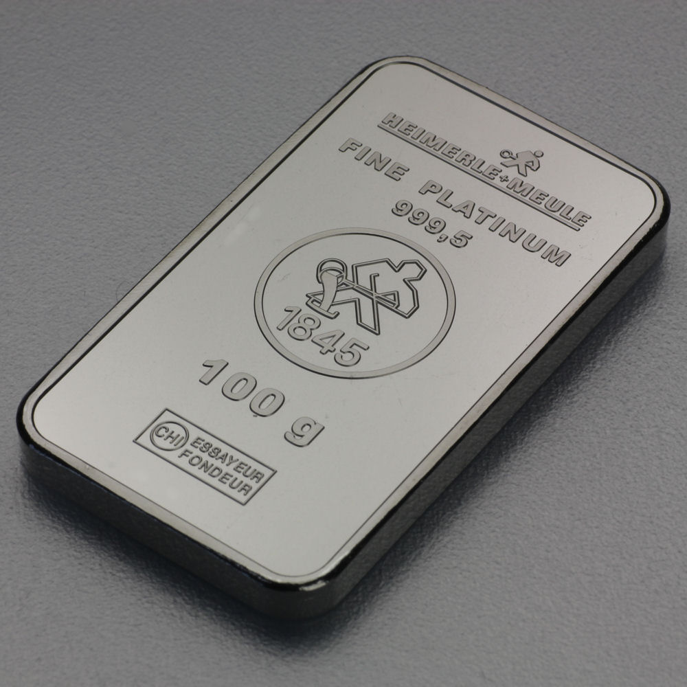 Platinbarren 100g  Heimerle+Meule - Hauptansicht