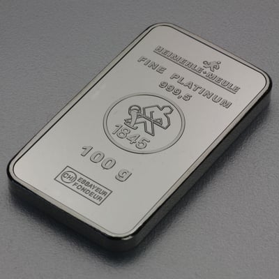 Platinbarren 100g  Heimerle+Meule - Miniaturansicht 1
