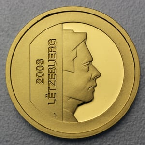 Goldmünze "5 Euro" 2003 5 Jahre Zentralbank Luxemburg (Luxemburg) - Hauptansicht